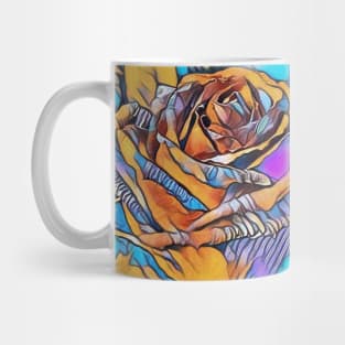 Bold Expressionistic Rose Mug